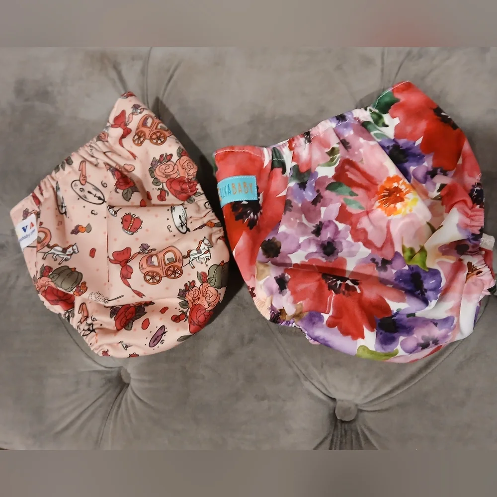 Avia Floral and Pink Kids Cloth Diapers 4pc.